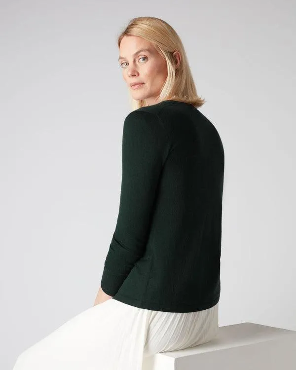 Women Women039s Superfine V Neck Cashmere CardiganIn Midnight Green Midnight Green NPeal Cardigans