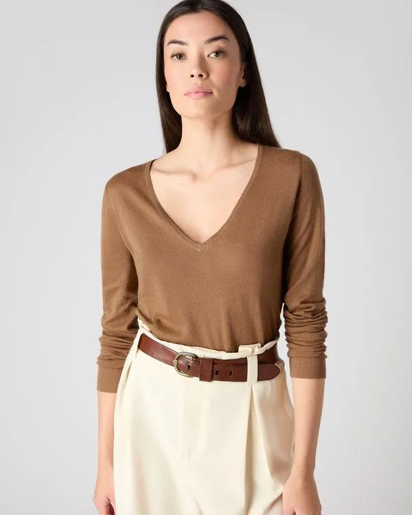 Women Women039s Superfine V Neck Cashmere SweaterIn Dark Camel Brown Dark Camel Brown NPeal V Necks Women Women039s Superfine V Neck Cashmere SweaterIn Dark Camel Brown Dark Camel Brown NPeal V Necks