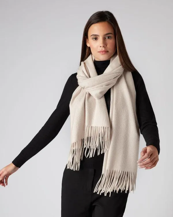 Women Women039s Woven Cashmere ShawlIn Heather Beige Brown Heather Beige Brown NPeal Pashminas Wraps and Shawls
