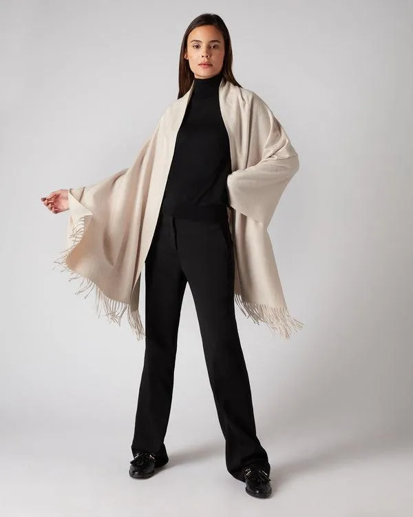 Women Women039s Woven Cashmere ShawlIn Heather Beige Brown Heather Beige Brown NPeal Pashminas Wraps and Shawls