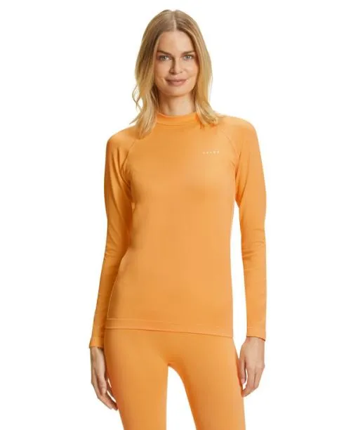 Women Women Long Sleeve Shirt Maximum Warm Orangette FALKE Long Sleeve Shirts
