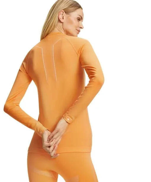 Women Women Long Sleeve Shirt Maximum Warm Orangette FALKE Long Sleeve Shirts