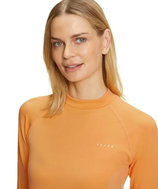 Women Women Long Sleeve Shirt Maximum Warm Orangette FALKE Long Sleeve Shirts