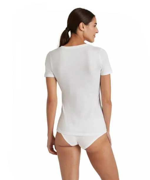 Women Women TShirt Roundneck Daily Natural White FALKE Shirts