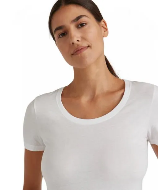 Women Women TShirt Roundneck Daily Natural White FALKE Shirts