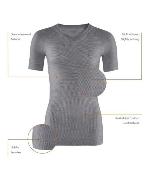 Women Women TShirt WoolTech Light Capitain FALKE Short Sleeve Shirts