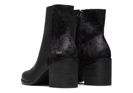 Women WomenEvelyn Black Suede And Plush Foil Heeled Boot Leather Black Plush Foil TOMS Exclusives