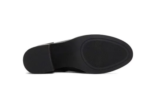 Women WomenEvelyn Black Suede And Plush Foil Heeled Boot Leather Black Plush Foil TOMS Exclusives