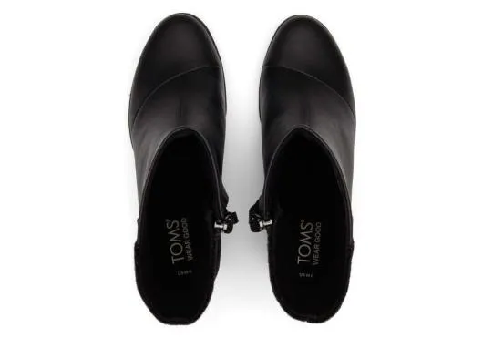 Women WomenEvelyn Black Suede And Plush Foil Heeled Boot Leather Black Plush Foil TOMS Exclusives
