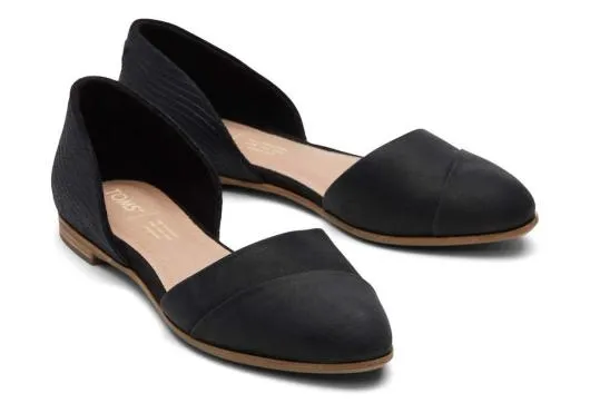 Women WomenJutti D039Orsay Black Embossed Flat Black Lizard TOMS Dress Casual