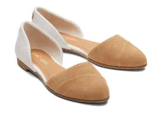 Women WomenJutti D039Orsay Tan Suede Leather Flat Natural Brown TOMS Dress Casual