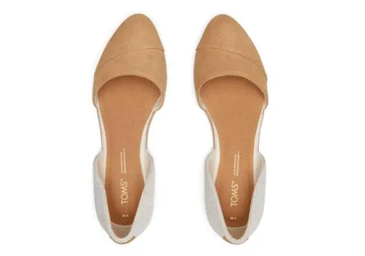 Women WomenJutti D039Orsay Tan Suede Leather Flat Natural Brown TOMS Dress Casual