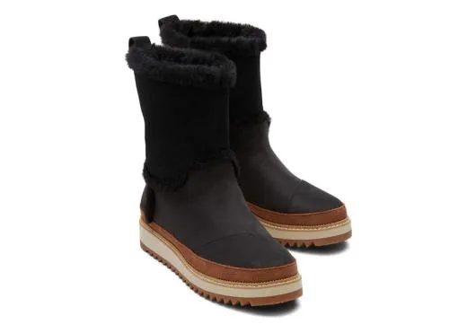 Women WomenMakenna Black Water Resistant Faux Fur Boot Faux Fur Black TOMS Exclusives