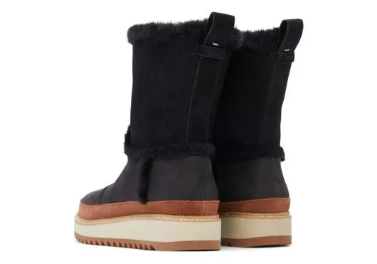 Women WomenMakenna Black Water Resistant Faux Fur Boot Faux Fur Black TOMS Exclusives