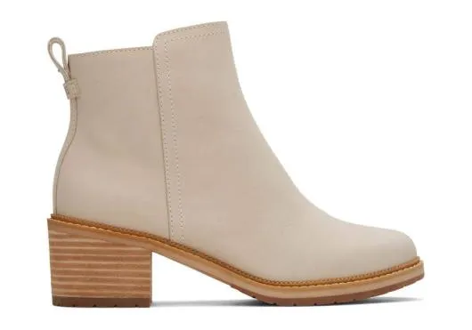 Women WomenMarina Beige Leather Heeled Boot Beige Leather TOMS Boots and Booties