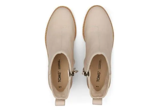 Women WomenMarina Beige Leather Heeled Boot Beige Leather TOMS Boots and Booties