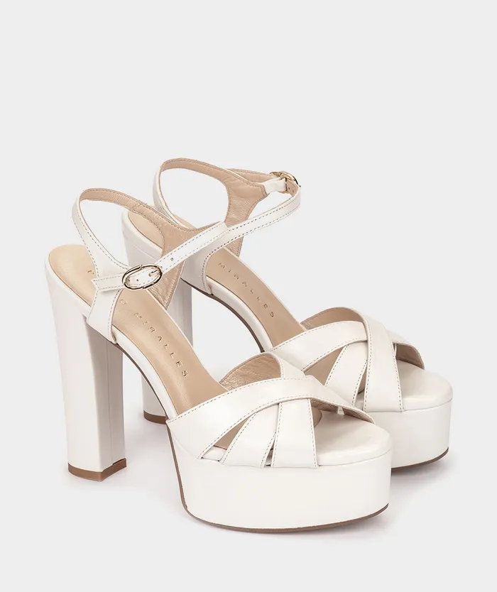 Women Zarautz White 8211 Heeled Sandals Pedro Miralles