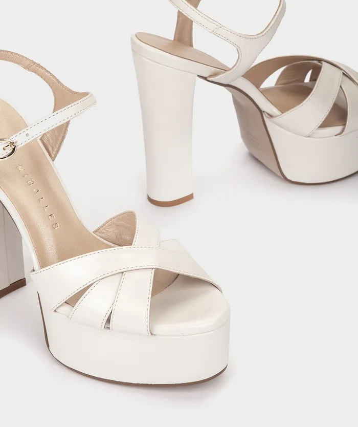 Women Zarautz White 8211 Heeled Sandals Pedro Miralles