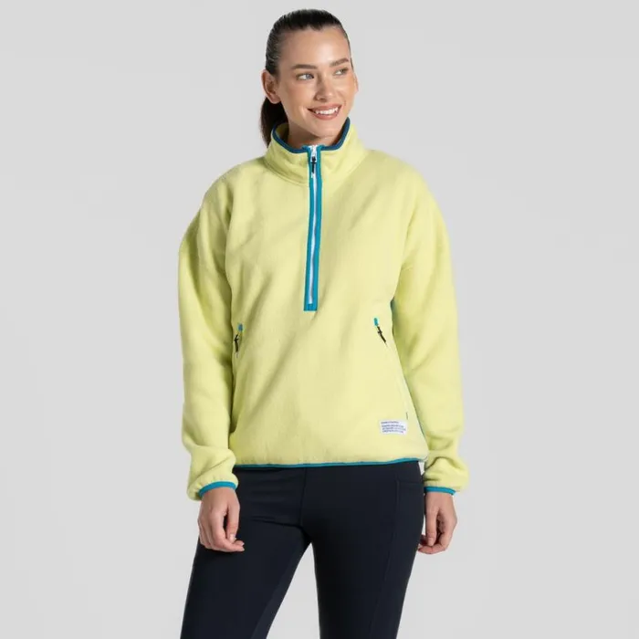 Womens Half Zip Fleece Craghoppers CO2 Renu Half Zip Fleece Key Lime