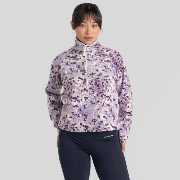 Womens Half Zip Fleece Craghoppers Evie Half Zip Fleece Verbena Print
