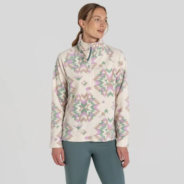 Womens Half Zip Fleece Craghoppers Lago Half Zip Fleece Calico Orchid Print