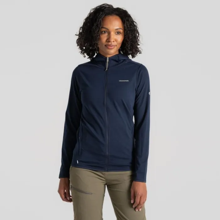 Womens Half Zip Fleece Craghoppers NosiLife Afia Hooded Jacket Blue Navy
