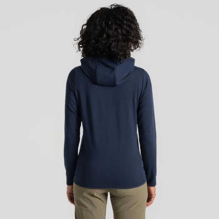 Womens Half Zip Fleece Craghoppers NosiLife Afia Hooded Jacket Blue Navy Womens Half Zip Fleece Craghoppers NosiLife Afia Hooded Jacket Blue Navy