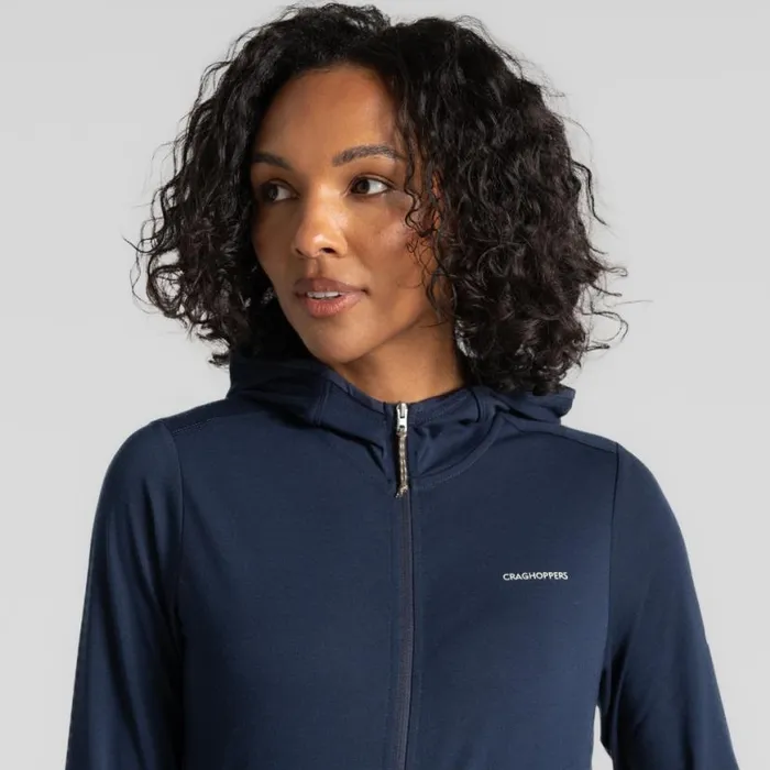 Womens Half Zip Fleece Craghoppers NosiLife Afia Hooded Jacket Blue Navy Womens Half Zip Fleece Craghoppers NosiLife Afia Hooded Jacket Blue Navy