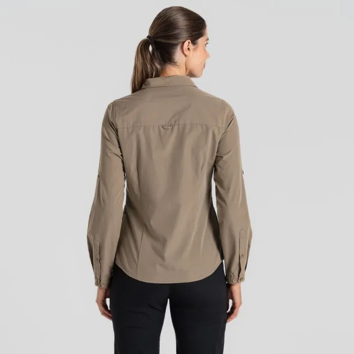 Womens Long Sleeve Craghoppers Expert Kiwi Long Sleeved Shirt Pebble Womens Long Sleeve Craghoppers Expert Kiwi Long Sleeved Shirt Pebble
