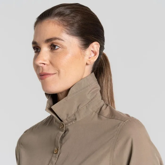 Womens Long Sleeve Craghoppers Expert Kiwi Long Sleeved Shirt Pebble Womens Long Sleeve Craghoppers Expert Kiwi Long Sleeved Shirt Pebble