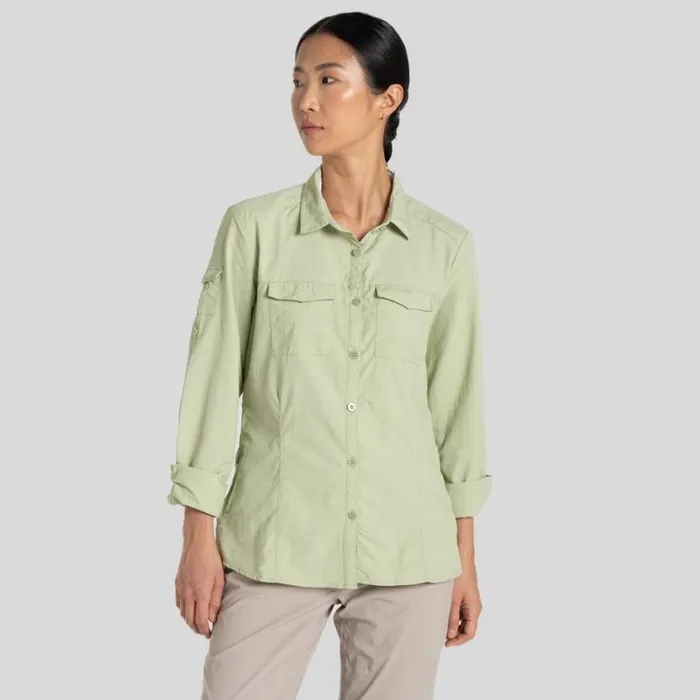 Womens Long Sleeve Craghoppers NosiLife Adventure Long Sleeved Shirt III Bud Green Womens Long Sleeve Craghoppers NosiLife Adventure Long Sleeved Shirt III Bud Green