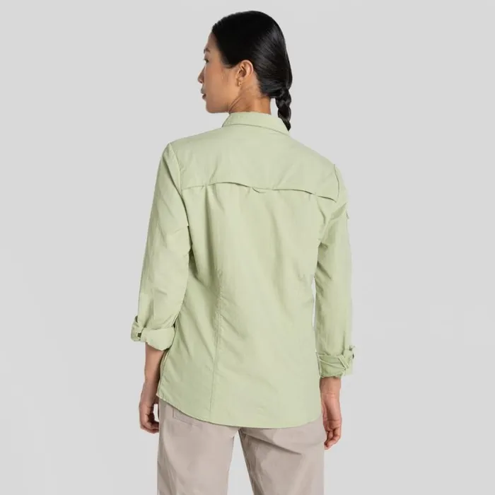 Womens Long Sleeve Craghoppers NosiLife Adventure Long Sleeved Shirt III Bud Green Womens Long Sleeve Craghoppers NosiLife Adventure Long Sleeved Shirt III Bud Green