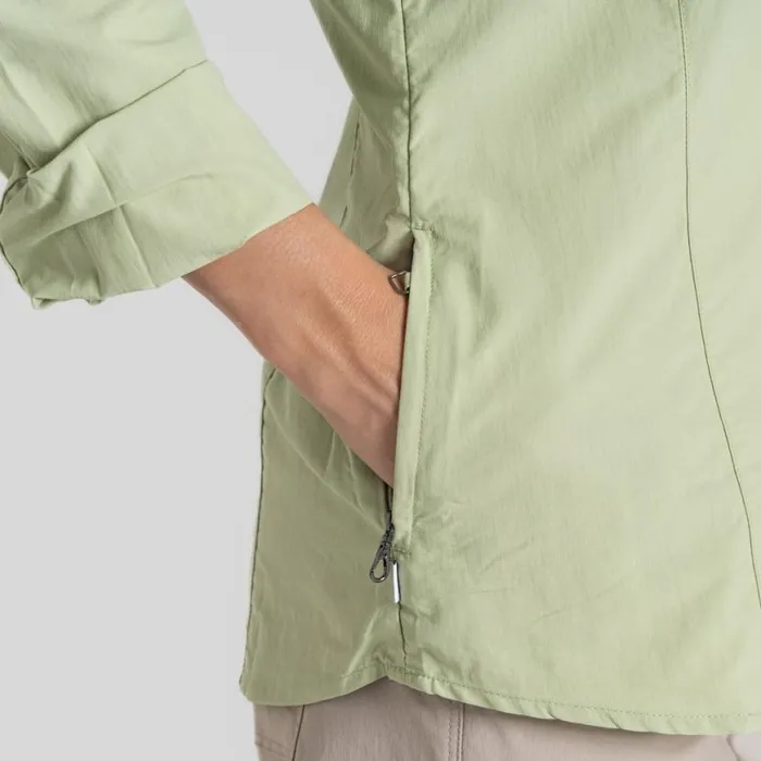 Womens Long Sleeve Craghoppers NosiLife Adventure Long Sleeved Shirt III Bud Green Womens Long Sleeve Craghoppers NosiLife Adventure Long Sleeved Shirt III Bud Green