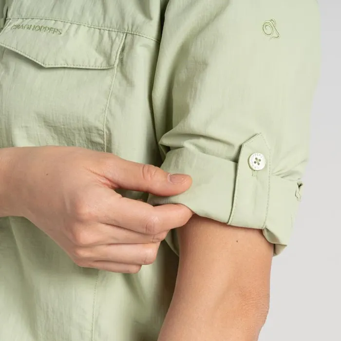 Womens Long Sleeve Craghoppers NosiLife Adventure Long Sleeved Shirt III Bud Green Womens Long Sleeve Craghoppers NosiLife Adventure Long Sleeved Shirt III Bud Green