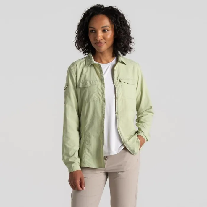 Womens Long Sleeve Craghoppers NosiLife Adventure Long Sleeved Shirt III Bud Green Womens Long Sleeve Craghoppers NosiLife Adventure Long Sleeved Shirt III Bud Green