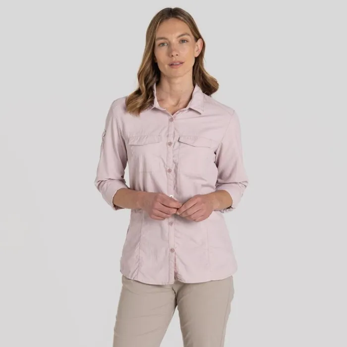 Womens Long Sleeve Craghoppers NosiLife Adventure Long Sleeved Shirt III Dusky Carnation Womens Long Sleeve Craghoppers NosiLife Adventure Long Sleeved Shirt III Dusky Carnation