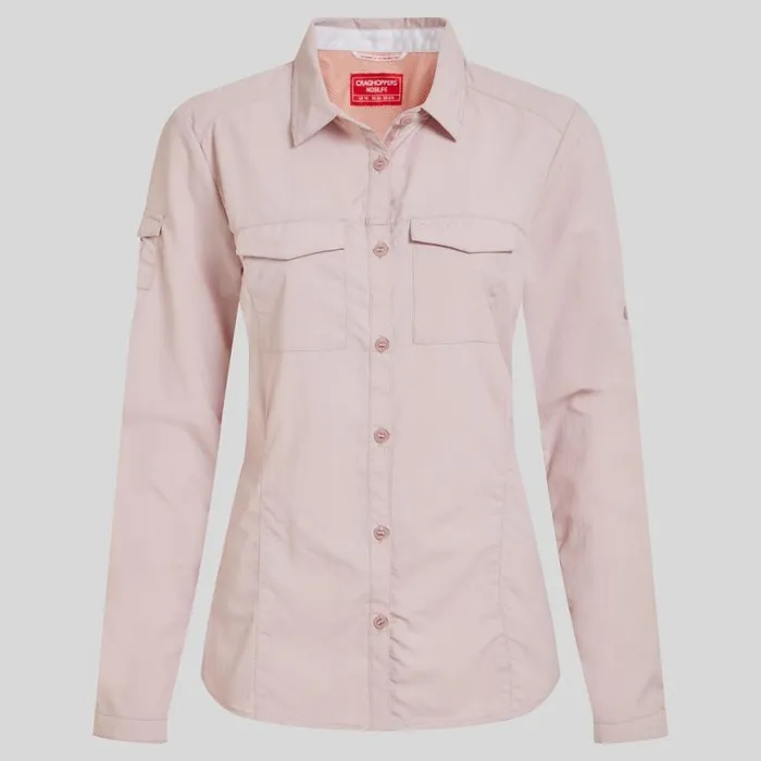 Womens Long Sleeve Craghoppers NosiLife Adventure Long Sleeved Shirt III Dusky Carnation Womens Long Sleeve Craghoppers NosiLife Adventure Long Sleeved Shirt III Dusky Carnation