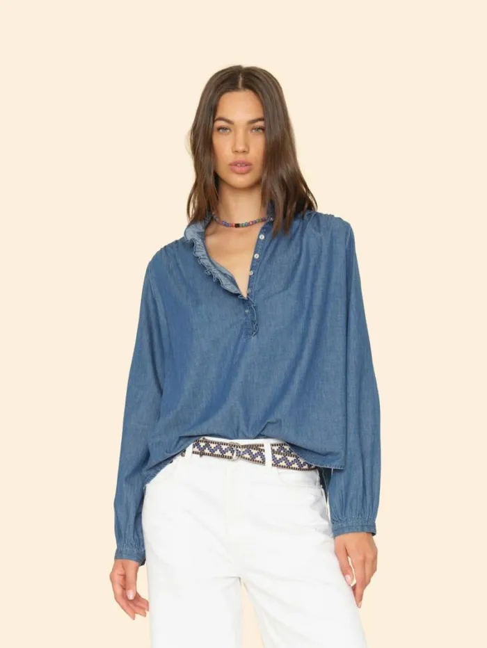 Xirena Blue Rinse Caspian Top Women Tops