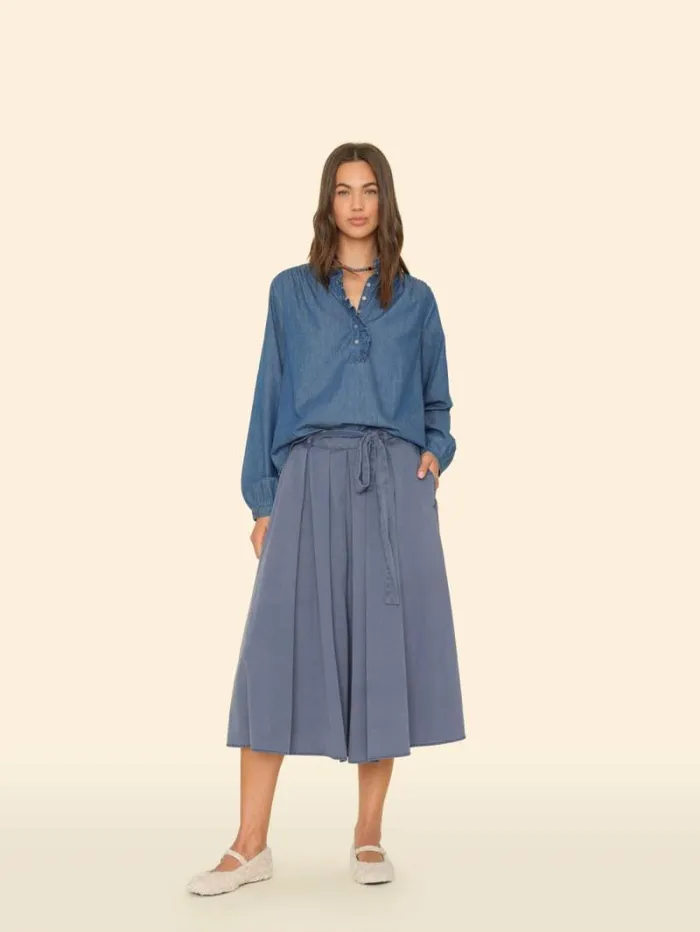 Xirena Blue Storm Bellan Twill Skirt Women Skirts
