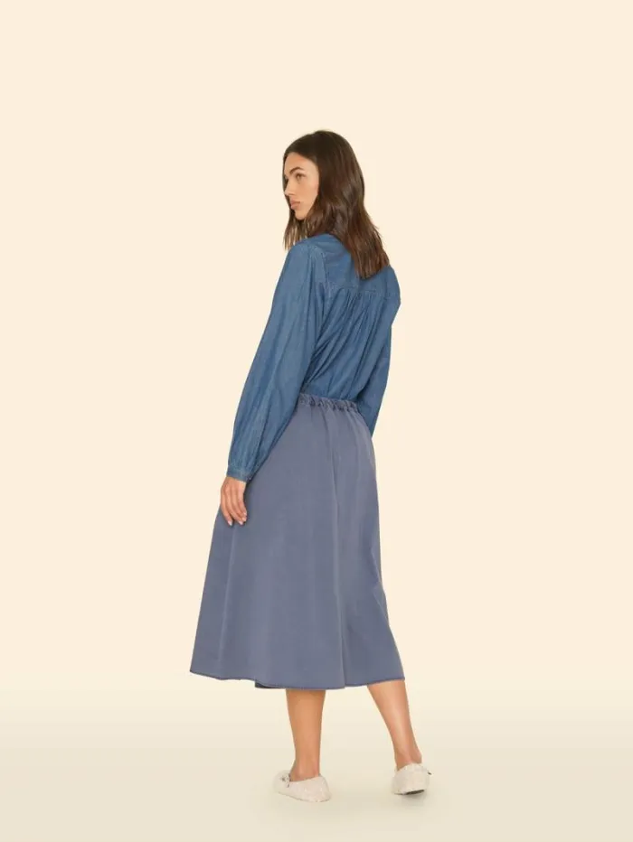 Xirena Blue Storm Bellan Twill Skirt Women Skirts