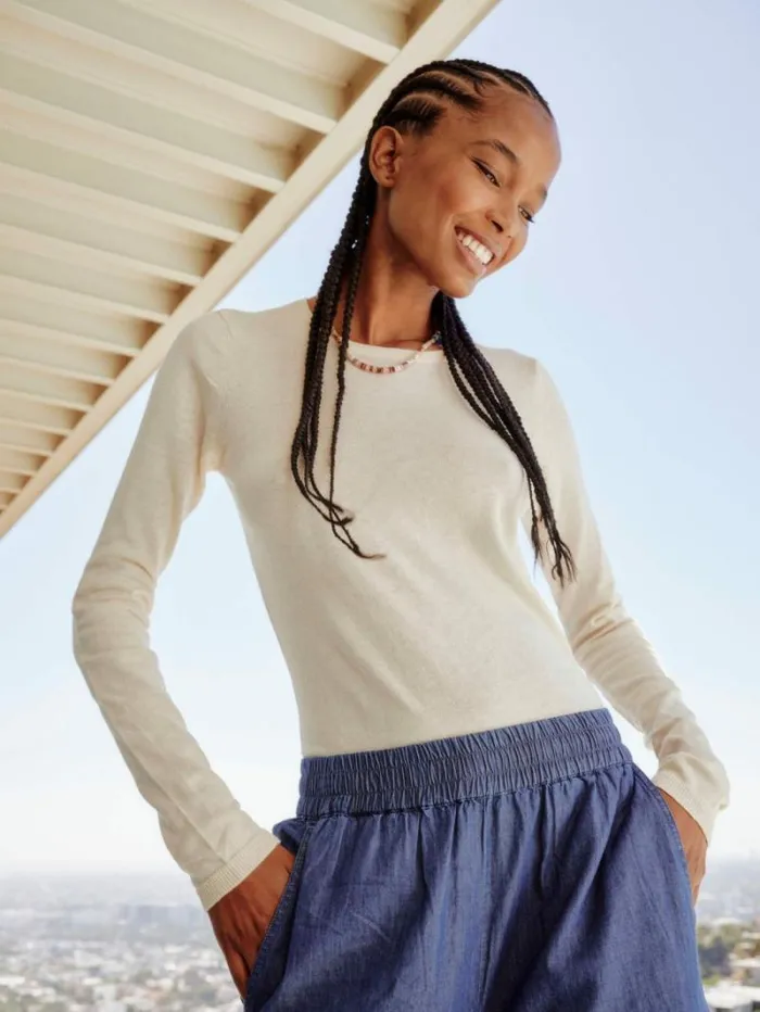 Xirena Cream Crewe Sweater Women Sweaters and Jackets