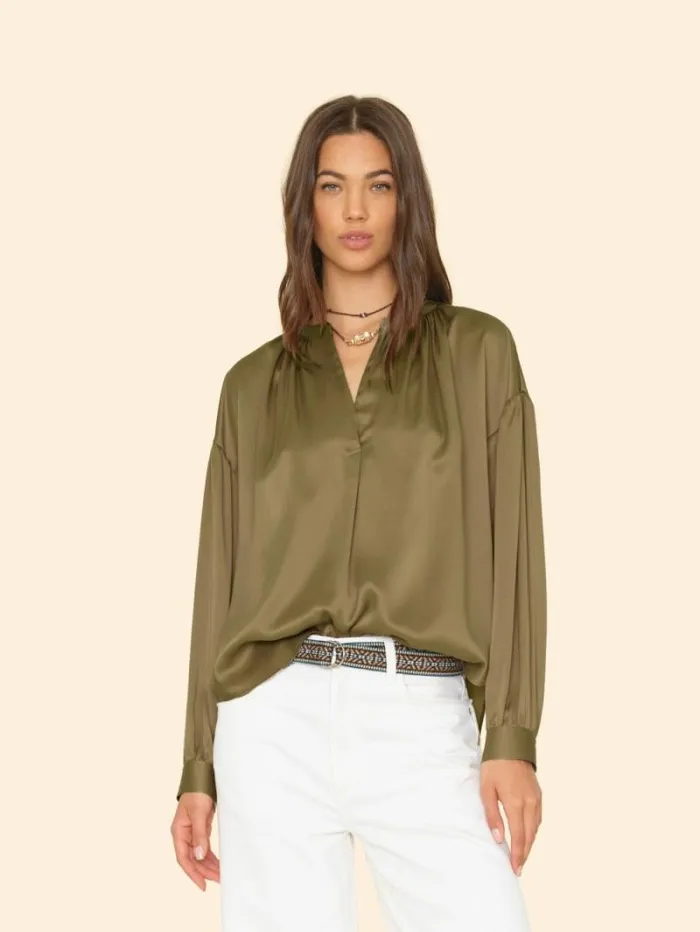 Xirena Olive Gold Mayson Top Women Tops